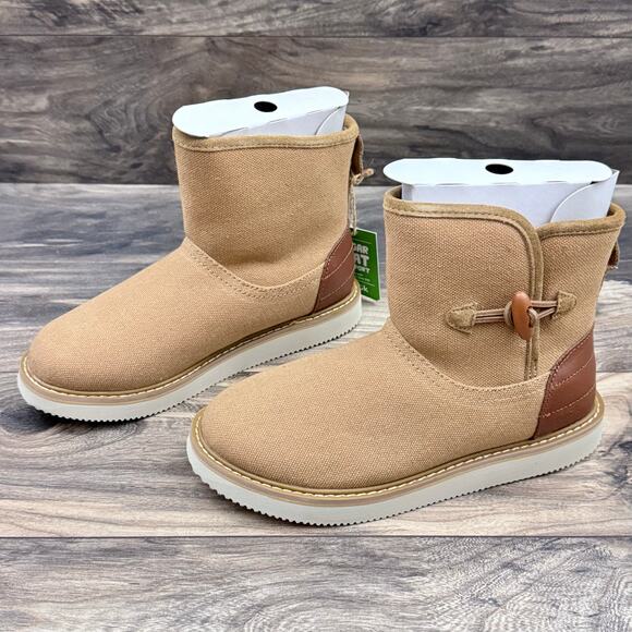 NIB Sanuk Cozy Vibe Surf Check SL Boots Ankle Booties 7 38 Tan - Picture 4 of 12